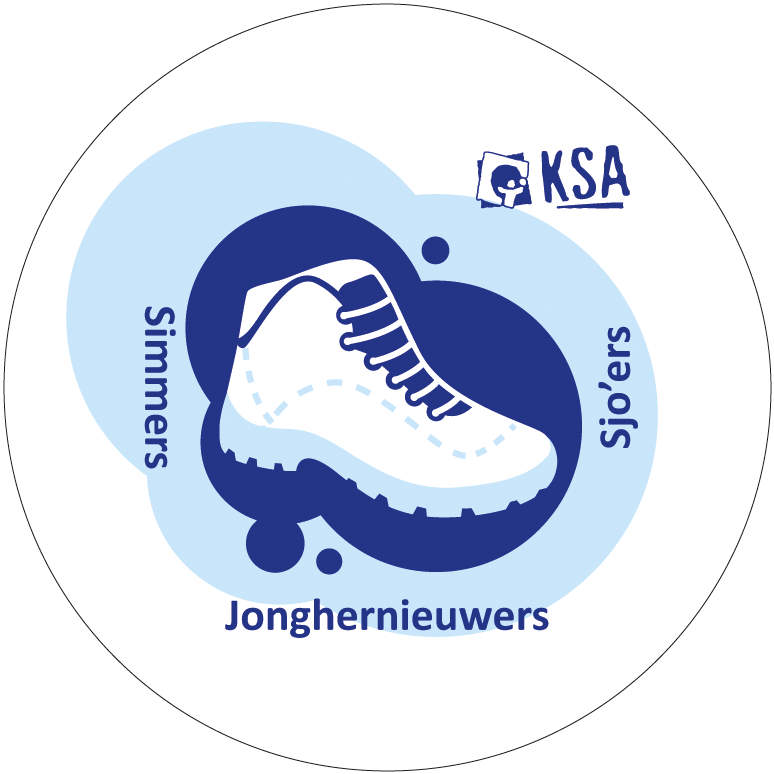 Logo Sjo'ers, Simmers en Jonghernieuwers - stapschoen