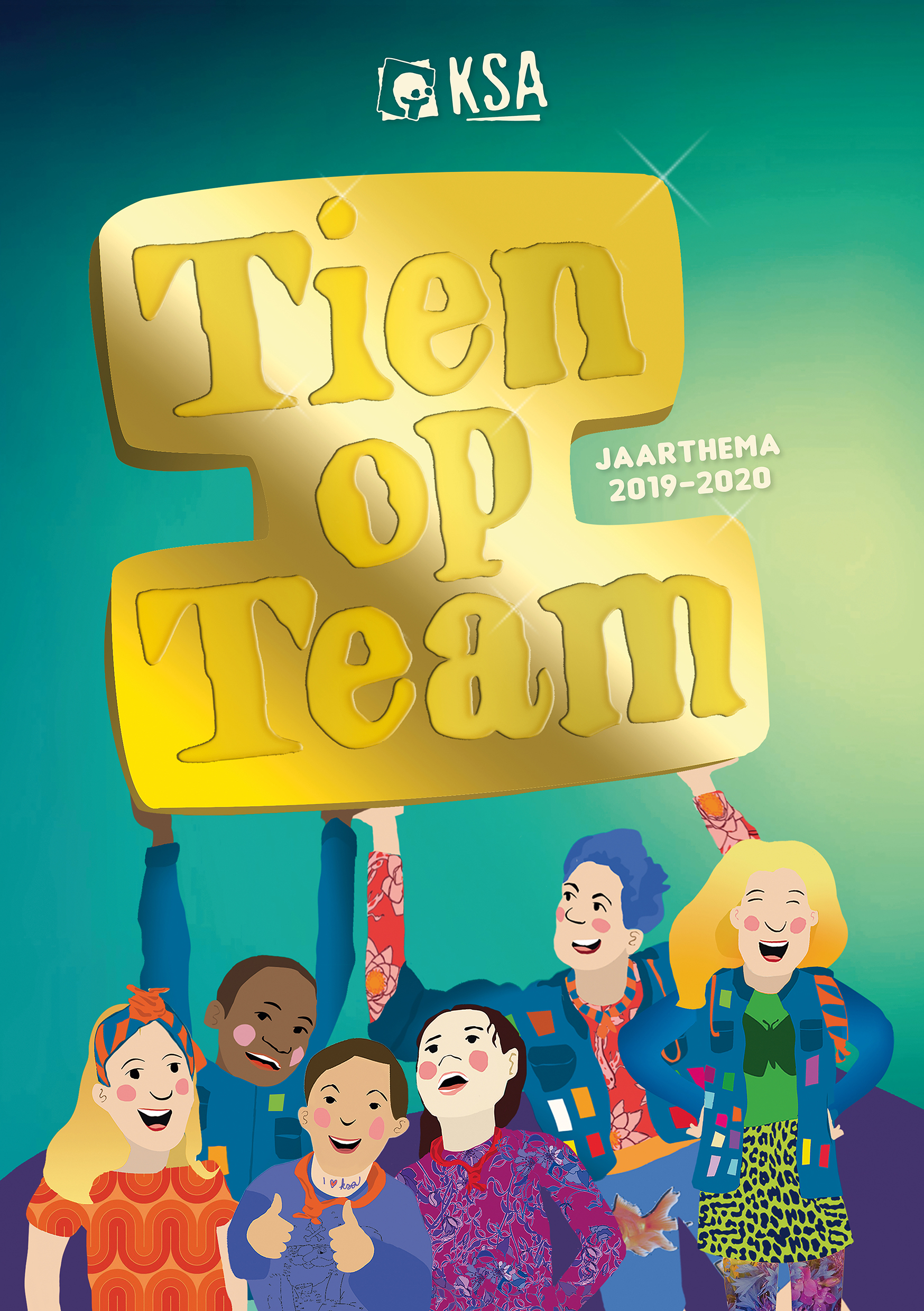 Affiche jaarthema Tien op Team