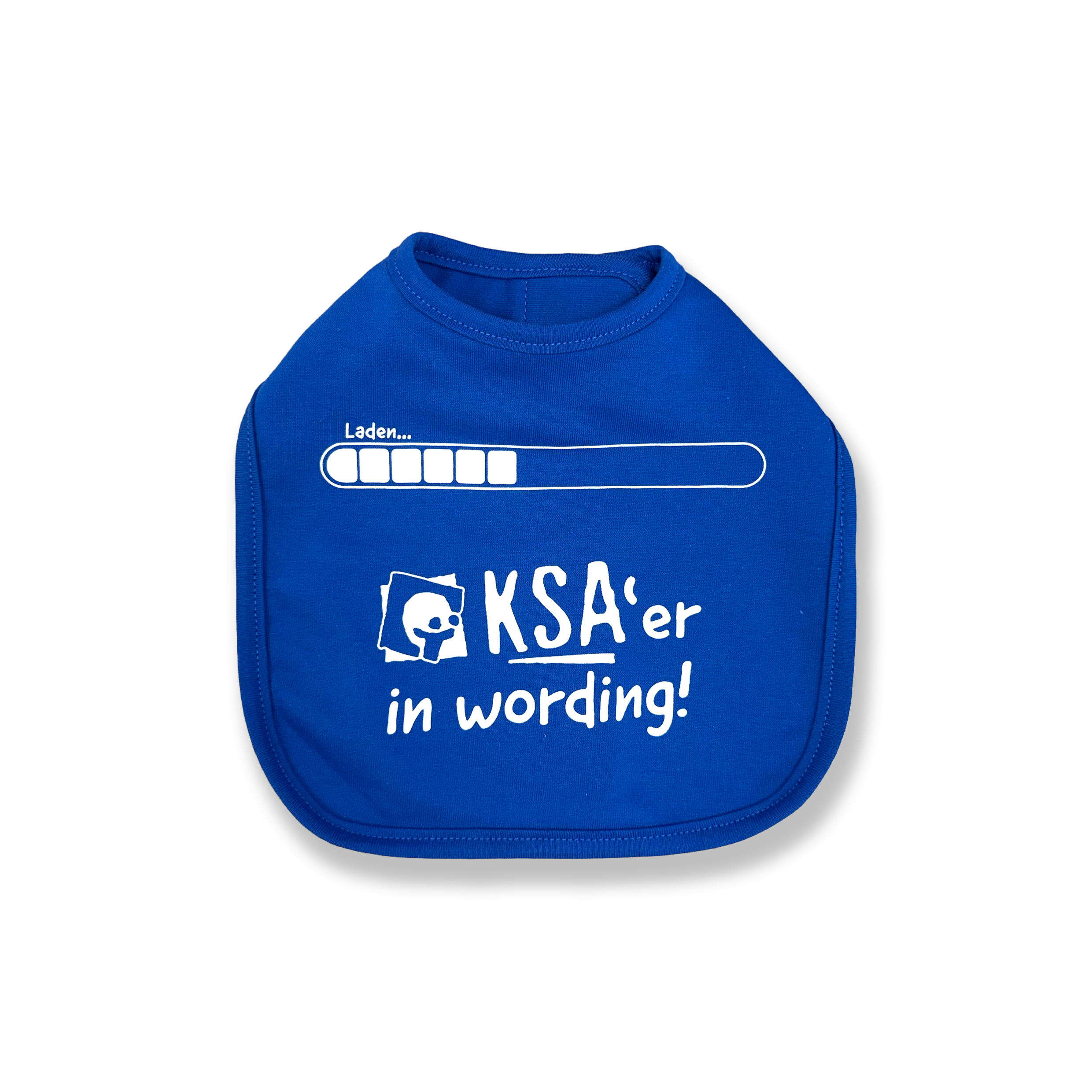 Een foto van het KSA-slabbetje met de velcro dicht. 